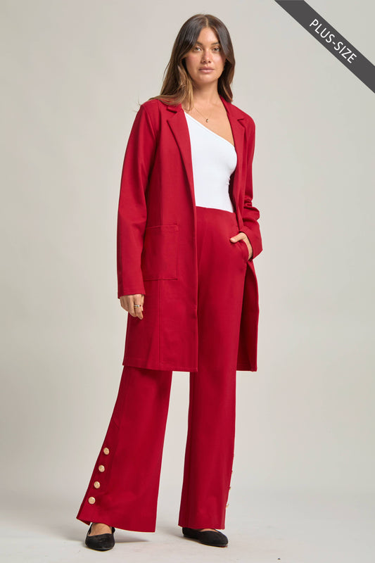 Dear Scarlett - PLUS SIZE Magic Chic Midi Jacket: Red