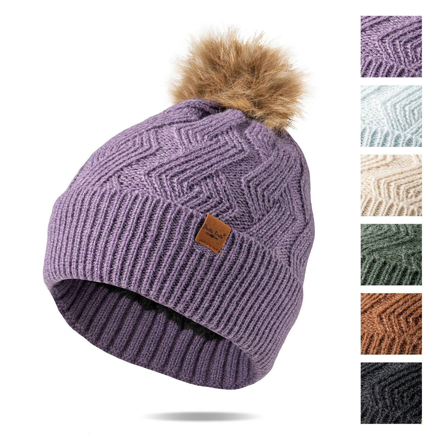 DM Merchandising - Britt's Knits Mainstay Pom Hat Open Stock: Purple
