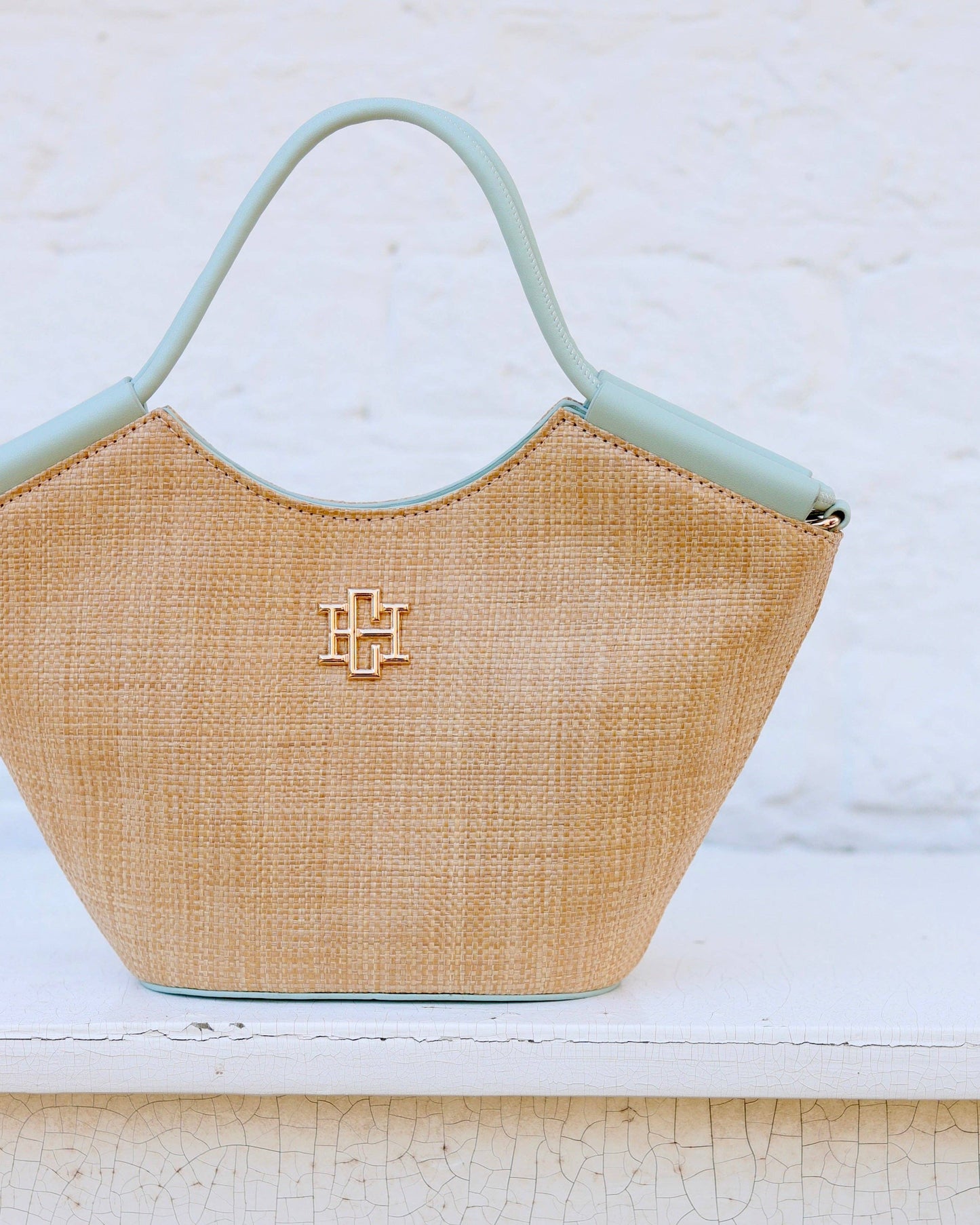 Caroline Hill - Leland Mini Tote Natural Mint
