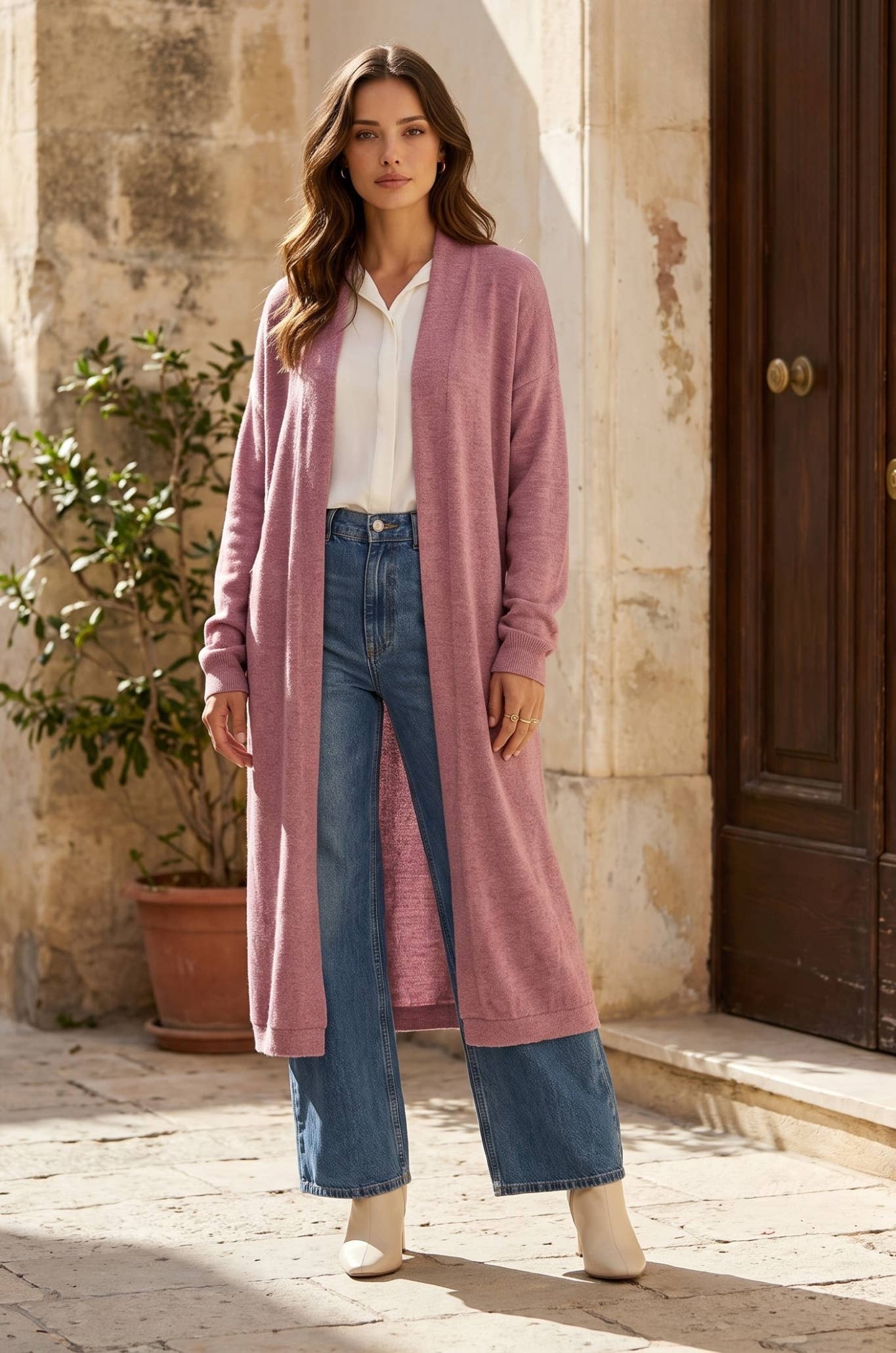Dear Scarlett - Relaxed Long Cardigan: VIOLET DREAM