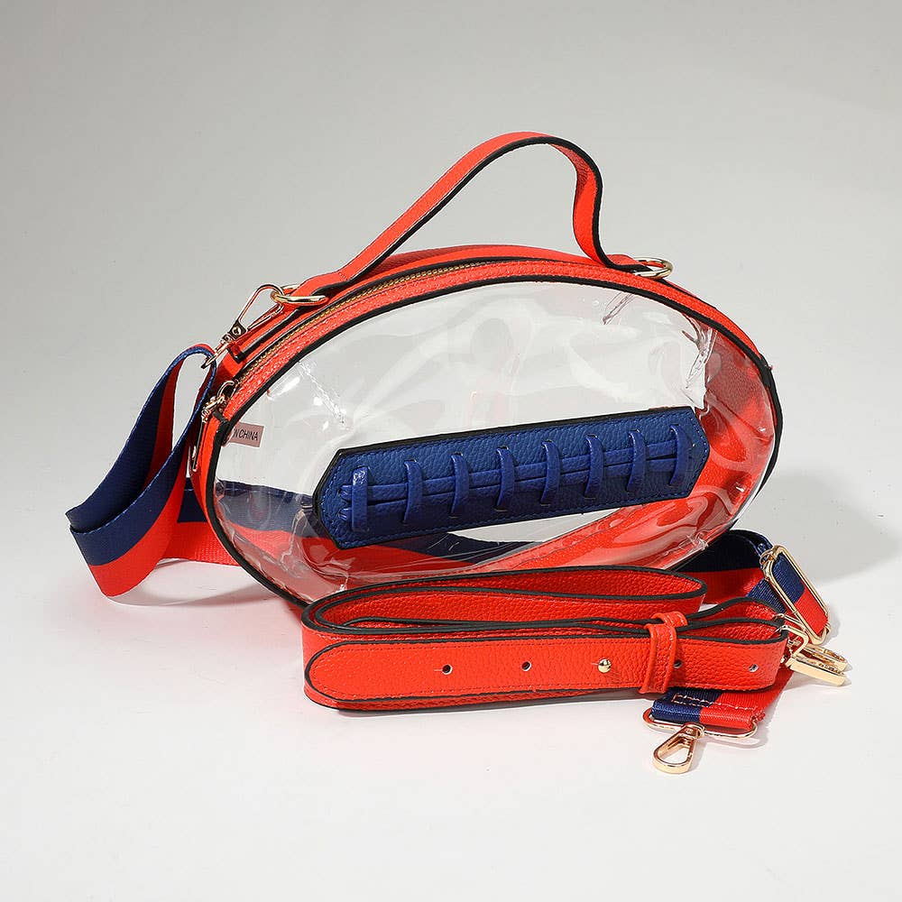 Sensibling Corp. - Football Shaped Transparent Crossbody Bag
: Brown