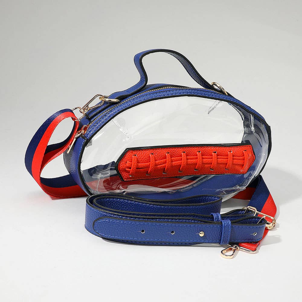 Sensibling Corp. - Football Shaped Transparent Crossbody Bag
: Brown