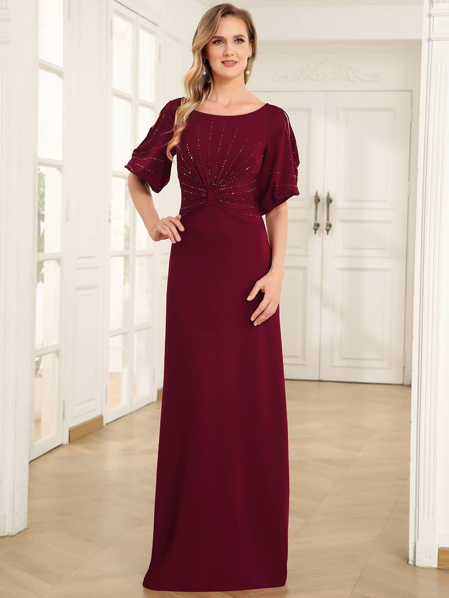 Ever-Pretty - Silver Sequins Fishtail Evening Dress: Navy Blue / 10