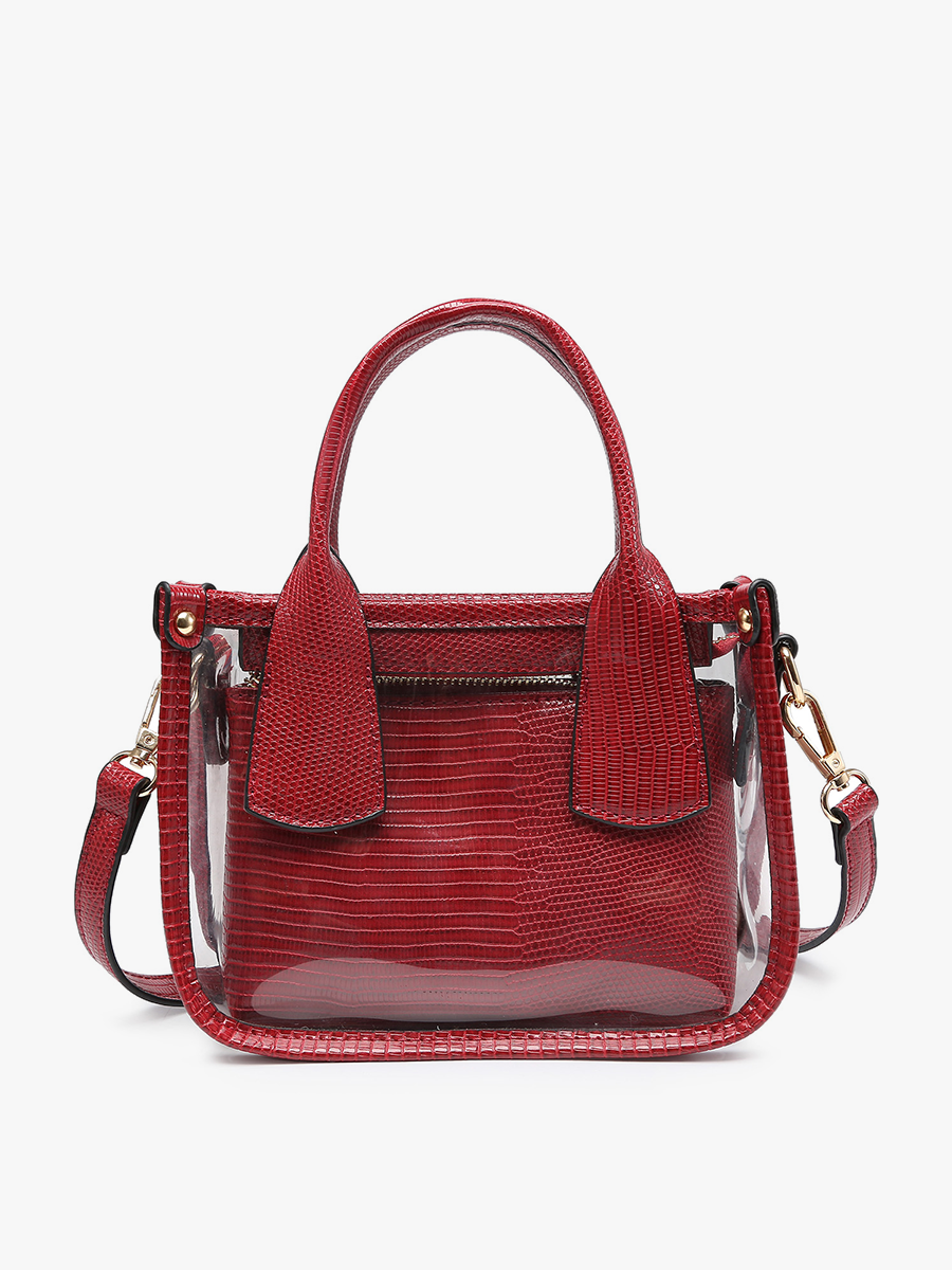 Jen & Co. - M2225CR Stacey Clear Satchel w/ Inner Bag: Silver