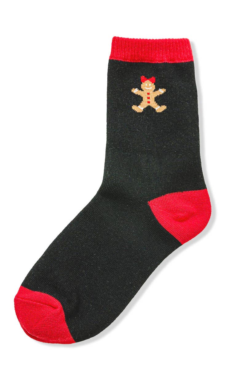 42POPS - .SI-27023 Gingerbread Fall Socks: BLACK-174011 / OS
