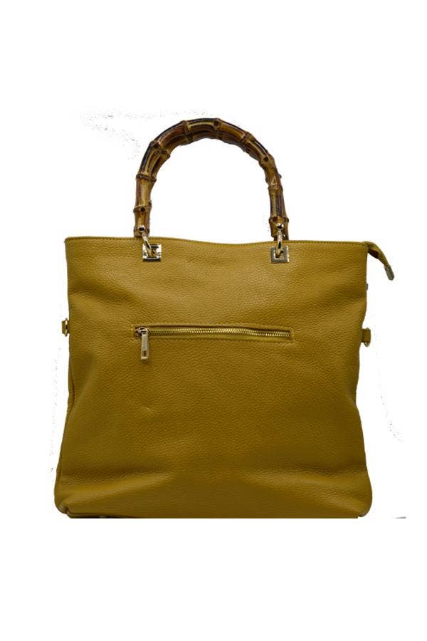 LE VIVRE - Medium Tote - Bamboo Handles: Black