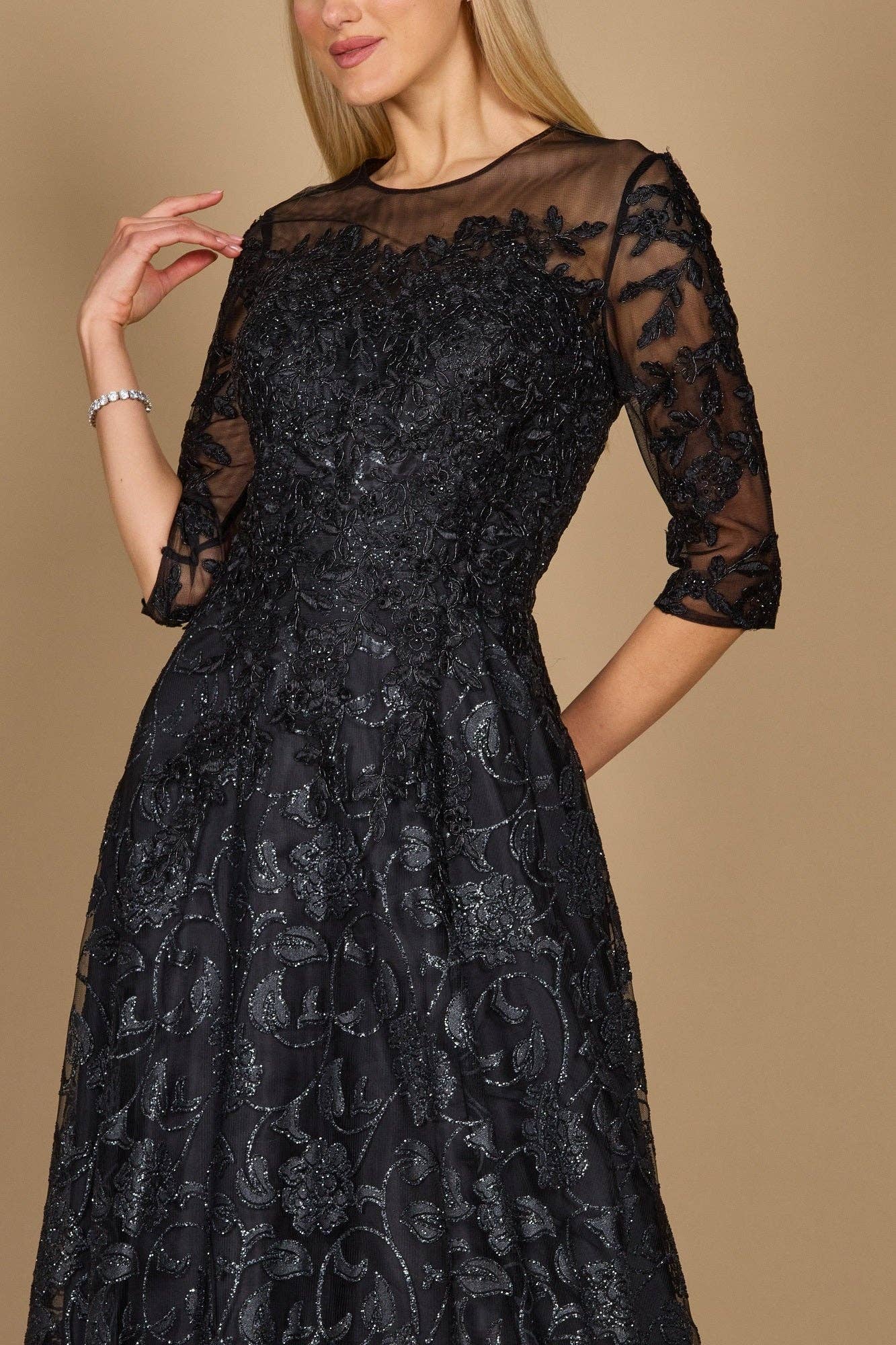 Kos Couture - Long Formal Evening Dress  Wholesale: Black / L