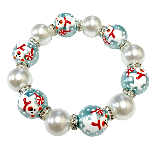 Fiona Accessories - Christmas Beaded Stretch Bracelet Holiday Gifts: Red Nutcracker