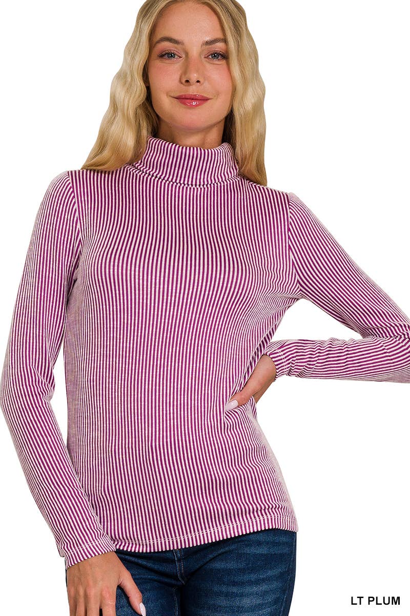 42POPS - 'Ribbed Turtle neck Top As shown: OCEAN BLUE-158159 / S
