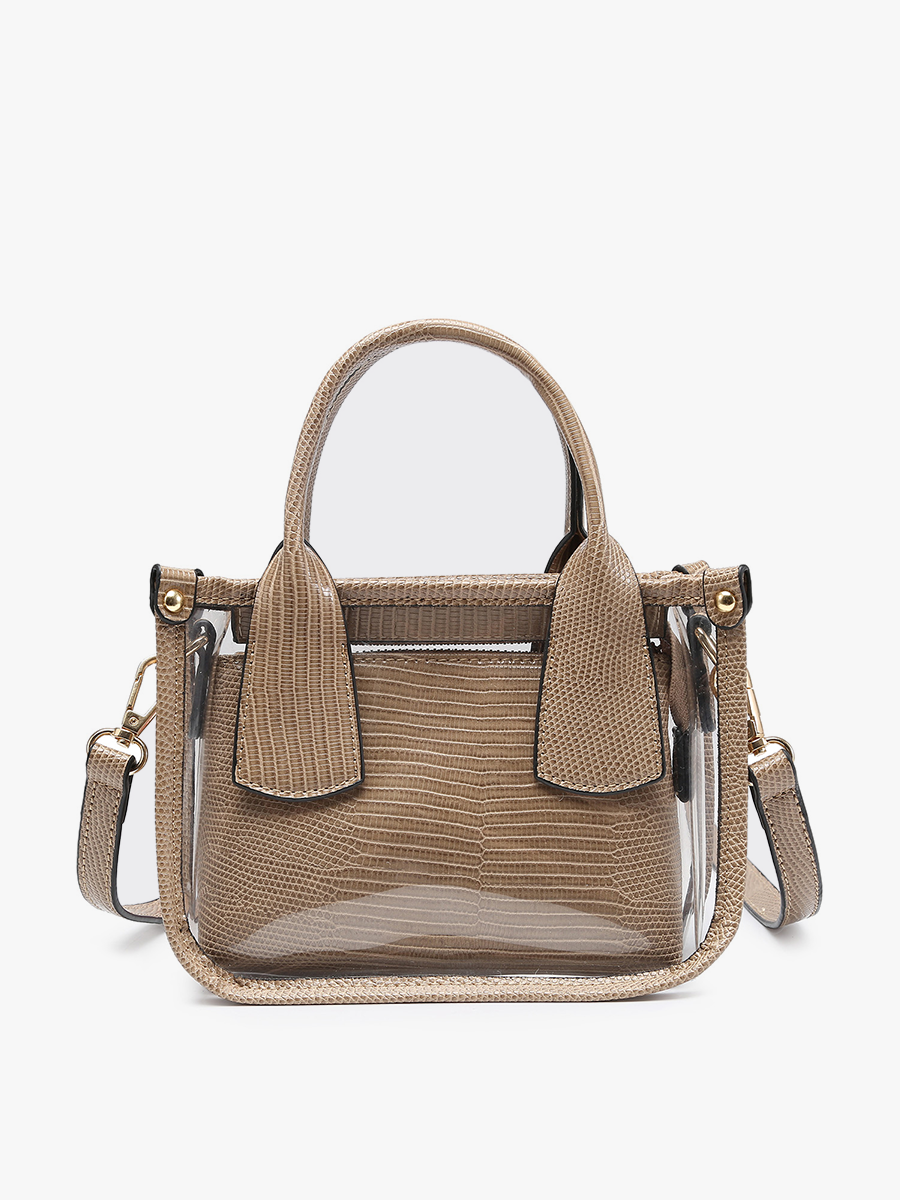 Jen & Co. - M2225CR Stacey Clear Satchel w/ Inner Bag: Silver