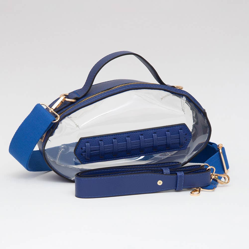 Sensibling Corp. - Football Shaped Transparent Crossbody Bag
: Brown