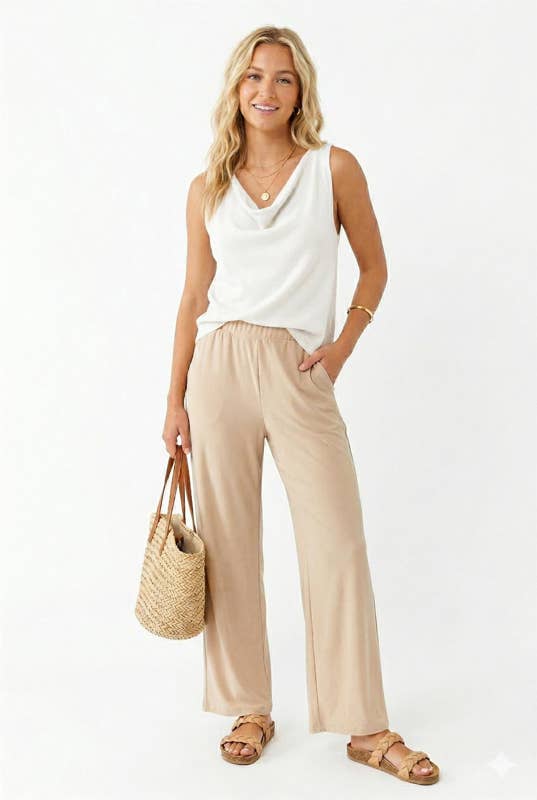 Jostar - HIT Wide Leg Pants W/Pocket-5048HT-ARS1-K: Black / S