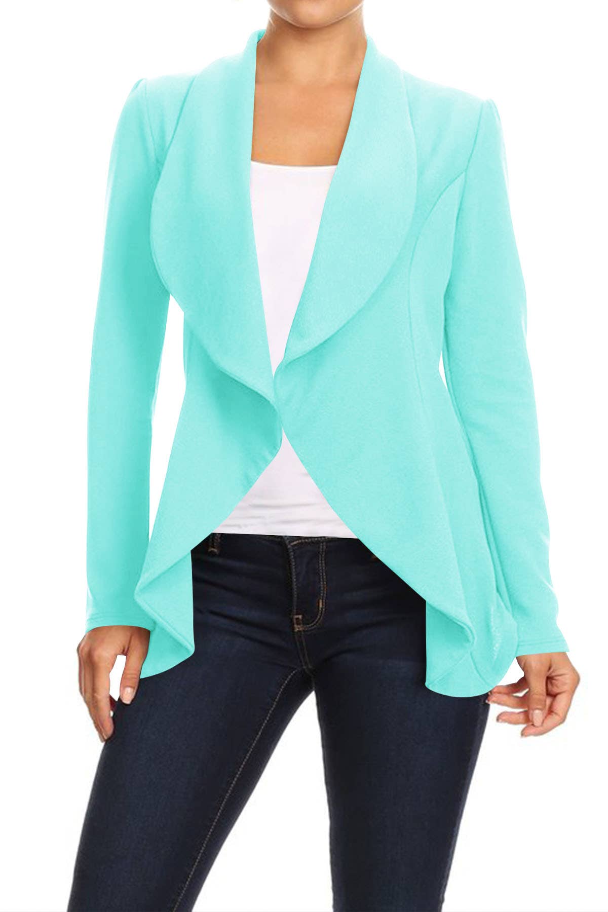 MOA COLLECTION - Women's Casual Office Work Basic Blazer Jacket S-3XL: Burgundy / 3X-Large