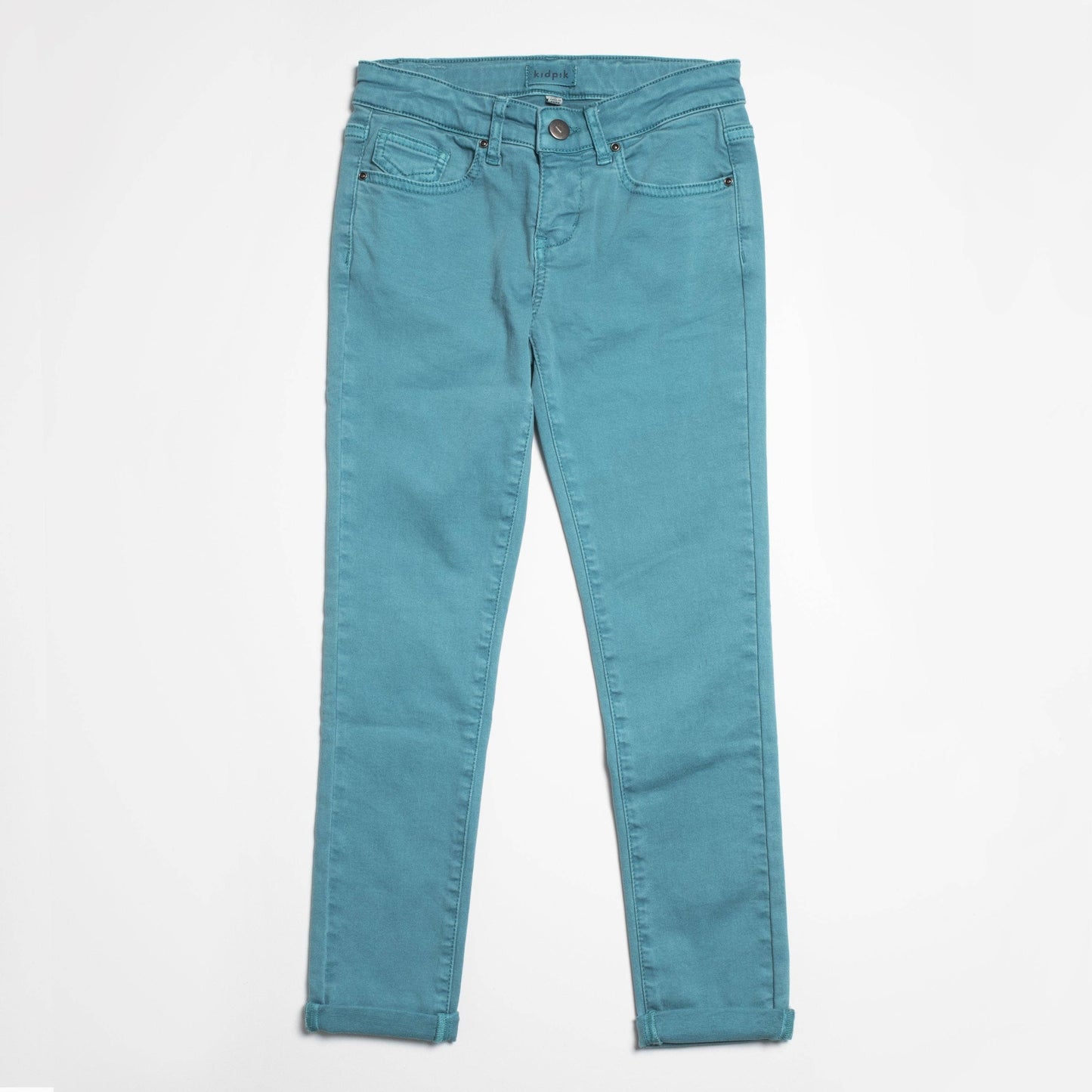 Kidpik - Cuffed Skinny Pant: Aqua Haze / 8