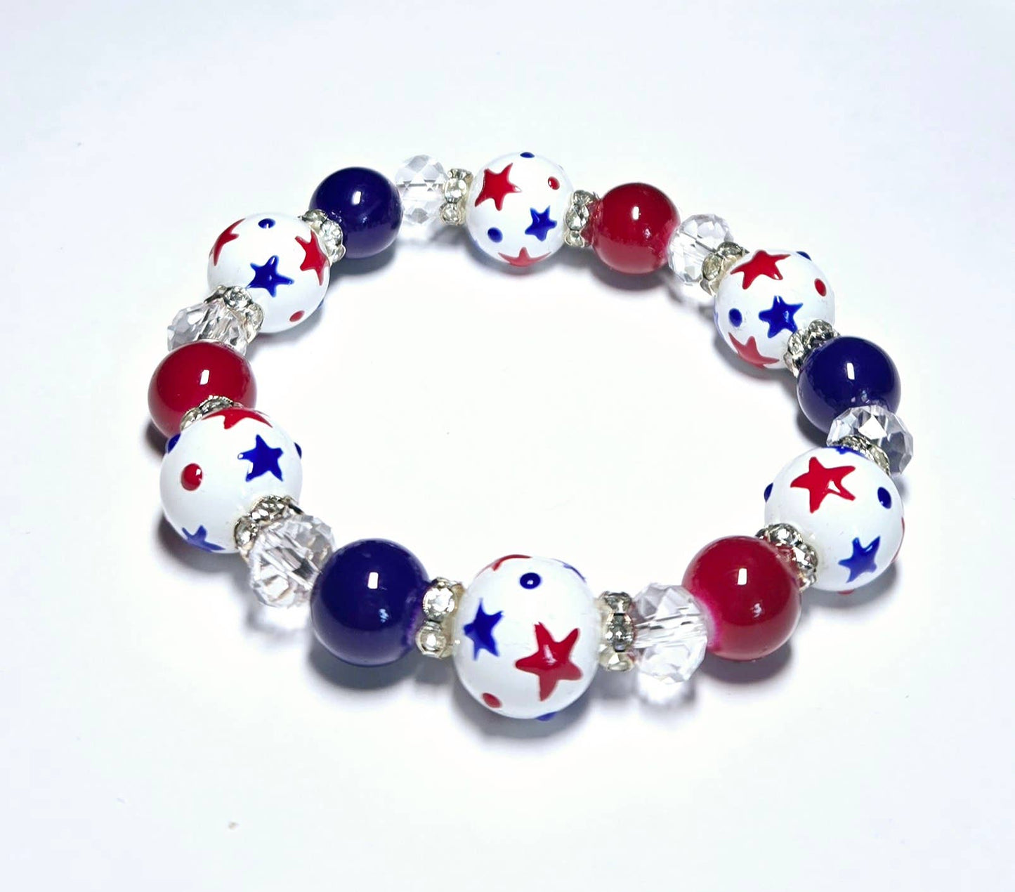 Fiona Accessories - American Flag Patriotic Bracelet, 4th of July Gift for Women: Flag