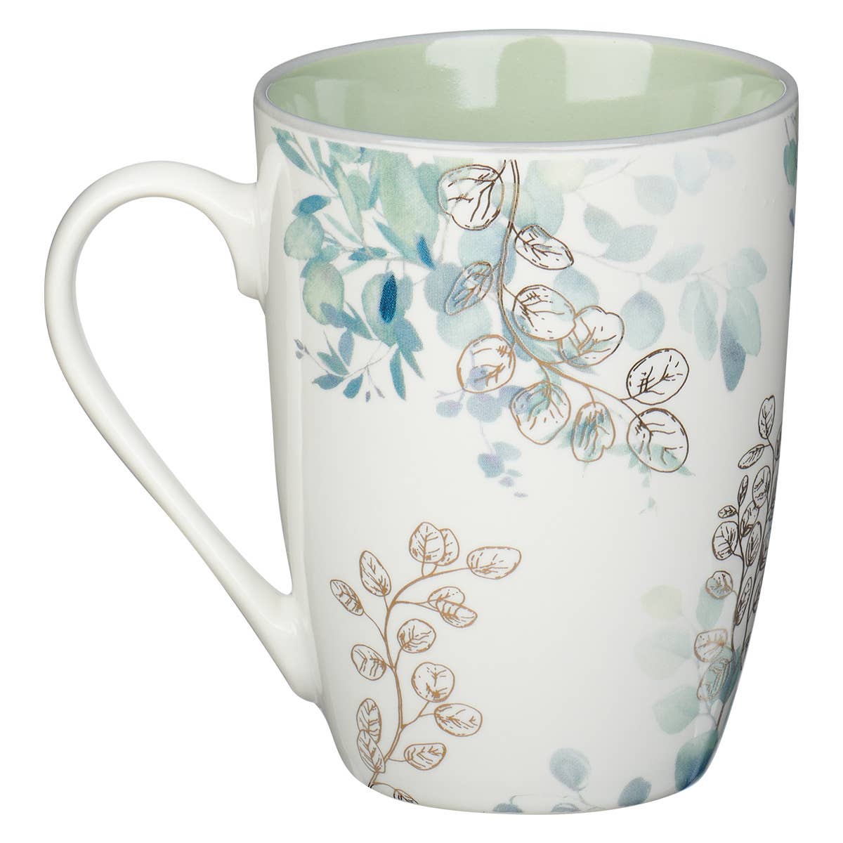 Christian Art Gifts - Mug White/Green Leaves Everything Beautiful Eccl. 3:11