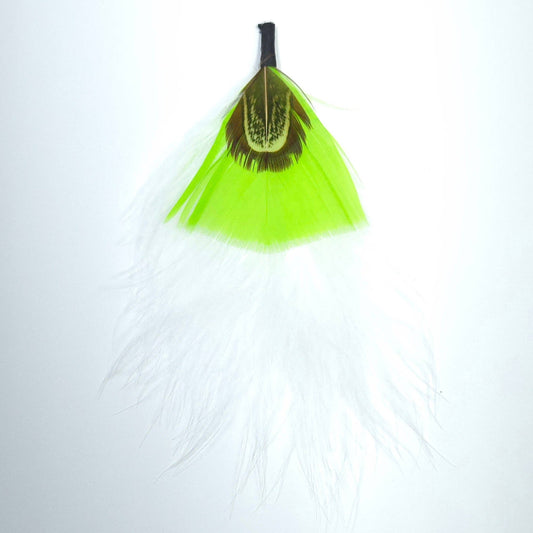 Greater Goods Imports- HT0078 GH1215 FEATHER: WHITE LIME