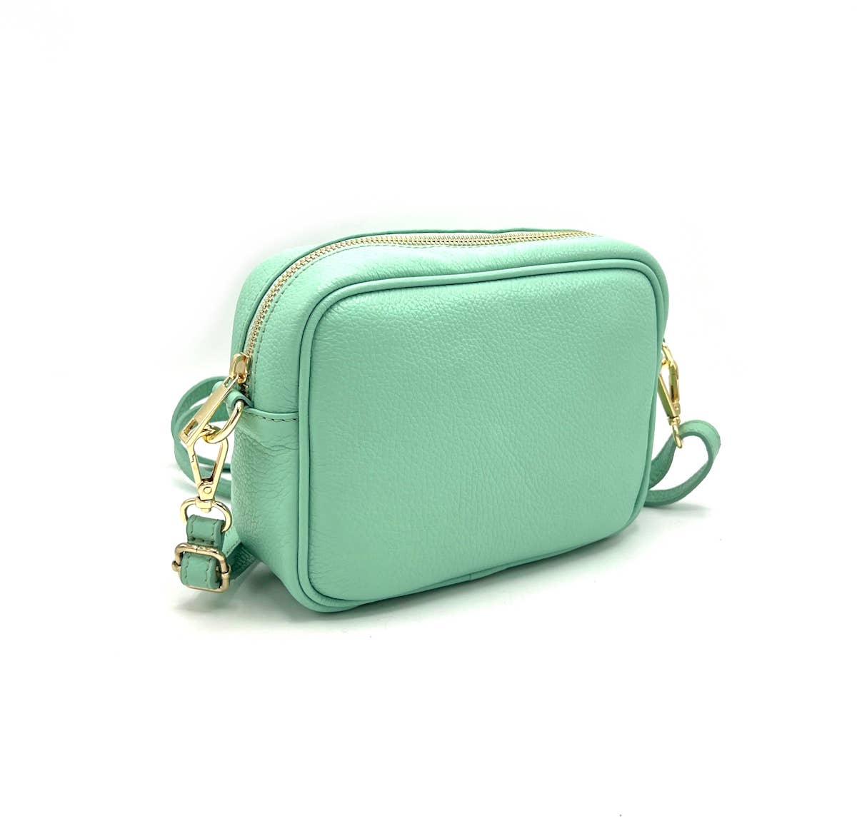 Suie Valentini srl - Genuine leather shoulder bag, made in Italy, art.112414: Blue Tiffany