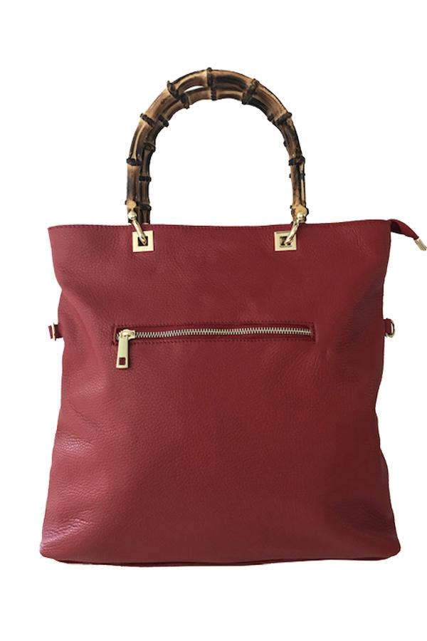 LE VIVRE - Medium Tote - Bamboo Handles: Black