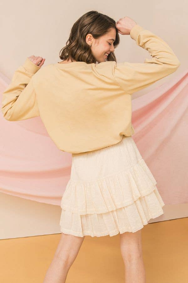 FLYING TOMATO - A sweatshirt top-AT2106: TAN / LARGE