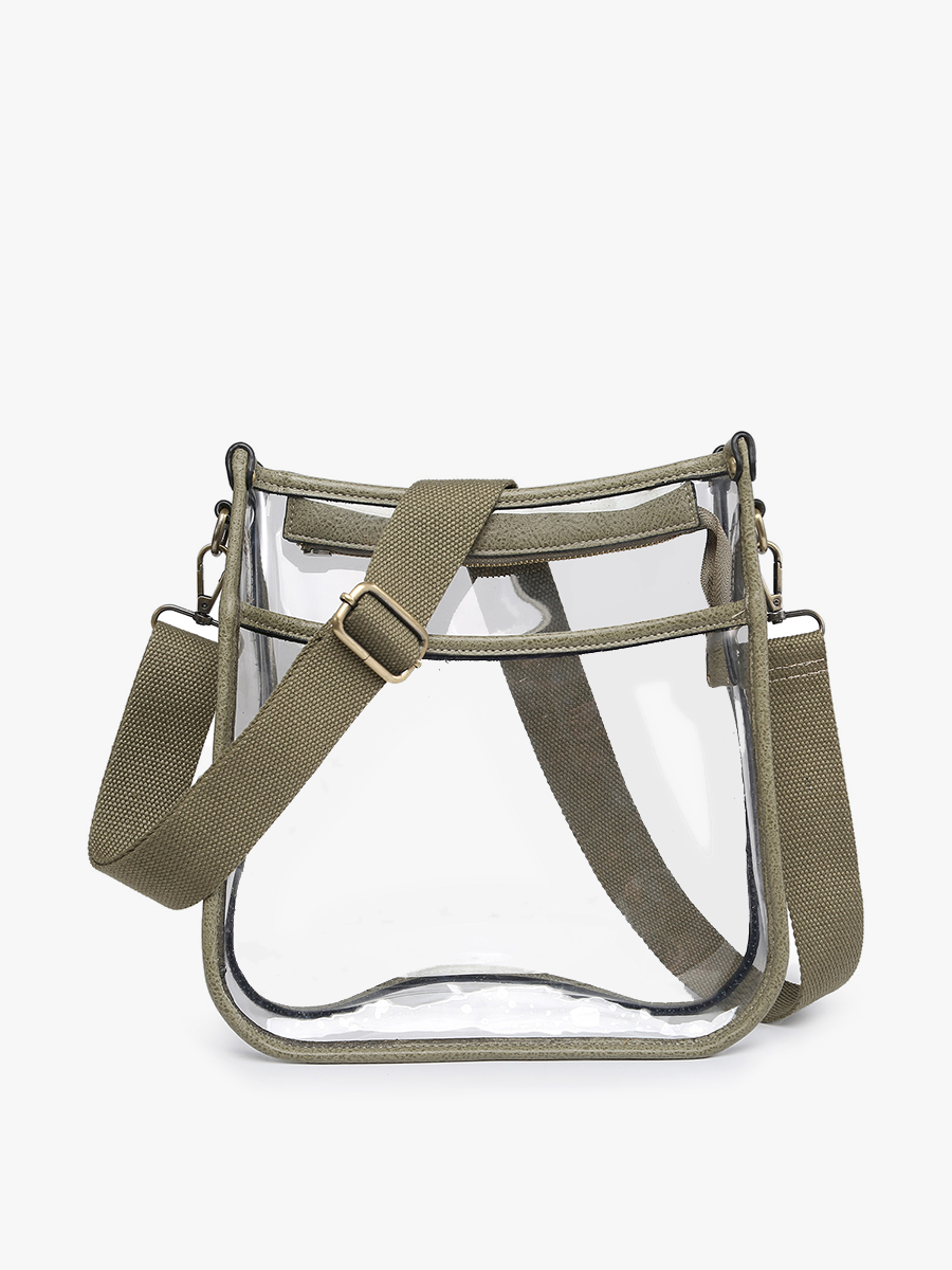 Jen & Co. - M2168CR Posie Clear Crossbody w/ Vegan Leather: Gold
