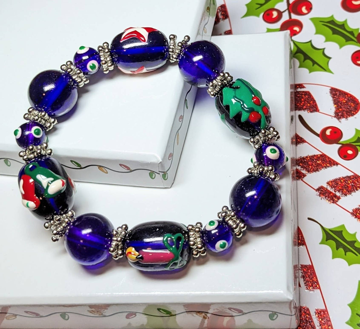 Fiona Accessories - Christmas Bracelet Painted Snowman Gift Tree Holiday Gifts: Gingerbread Man