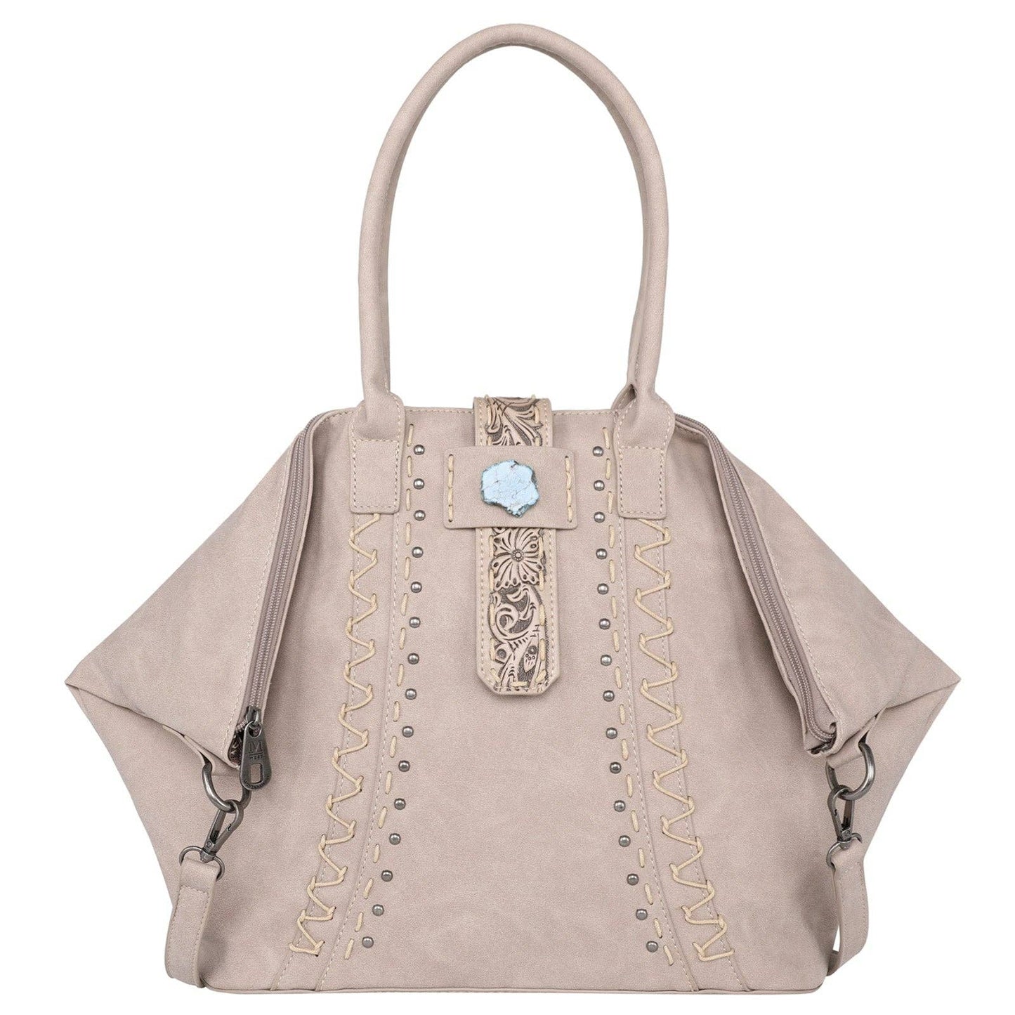 Montana West - MW1221G-8317 Montana West Tooled Collection Tote: Tan