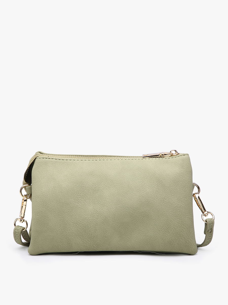 M013 Riley Monogrammable 3 Compartment Crossbody/Wristlet: Maroon