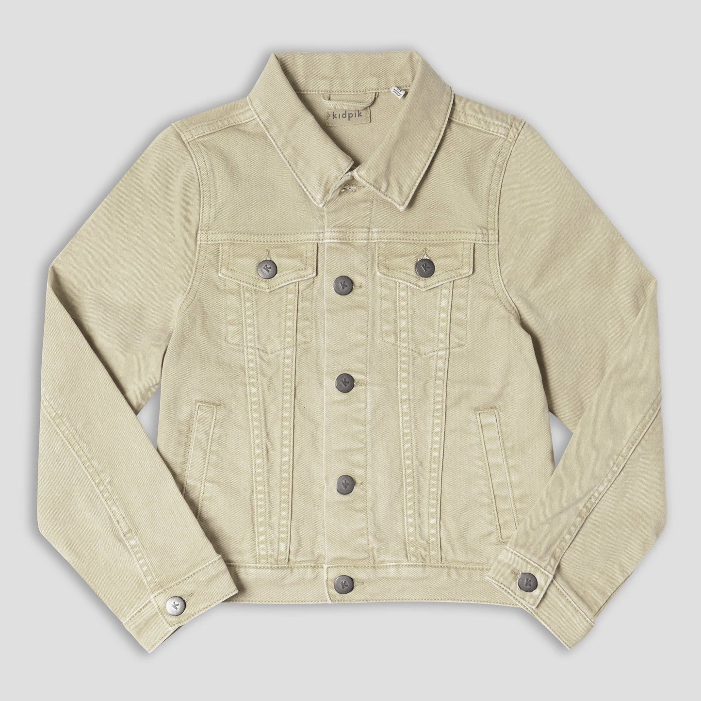 Kidpik - Colored Jean Jacket: Oyster Grey / L (12)