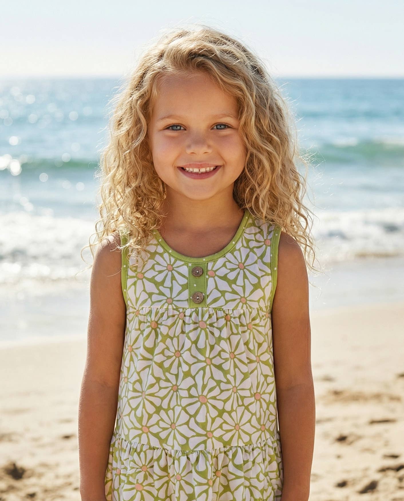 Oopsie Daisy - Kids Ruby Lime Green Daisy Spring Summer Short Set: 10/12