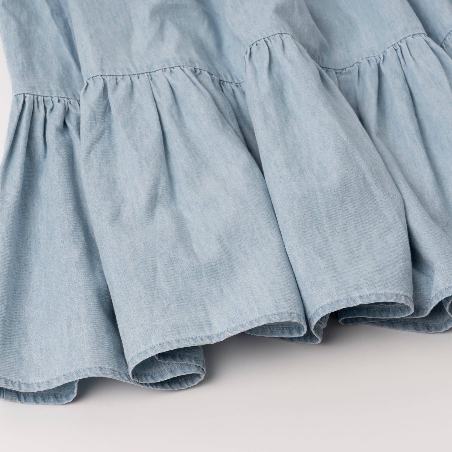 Kidpik - Pin Tuck Denim Dress: Bloom Wash / XXL (16)