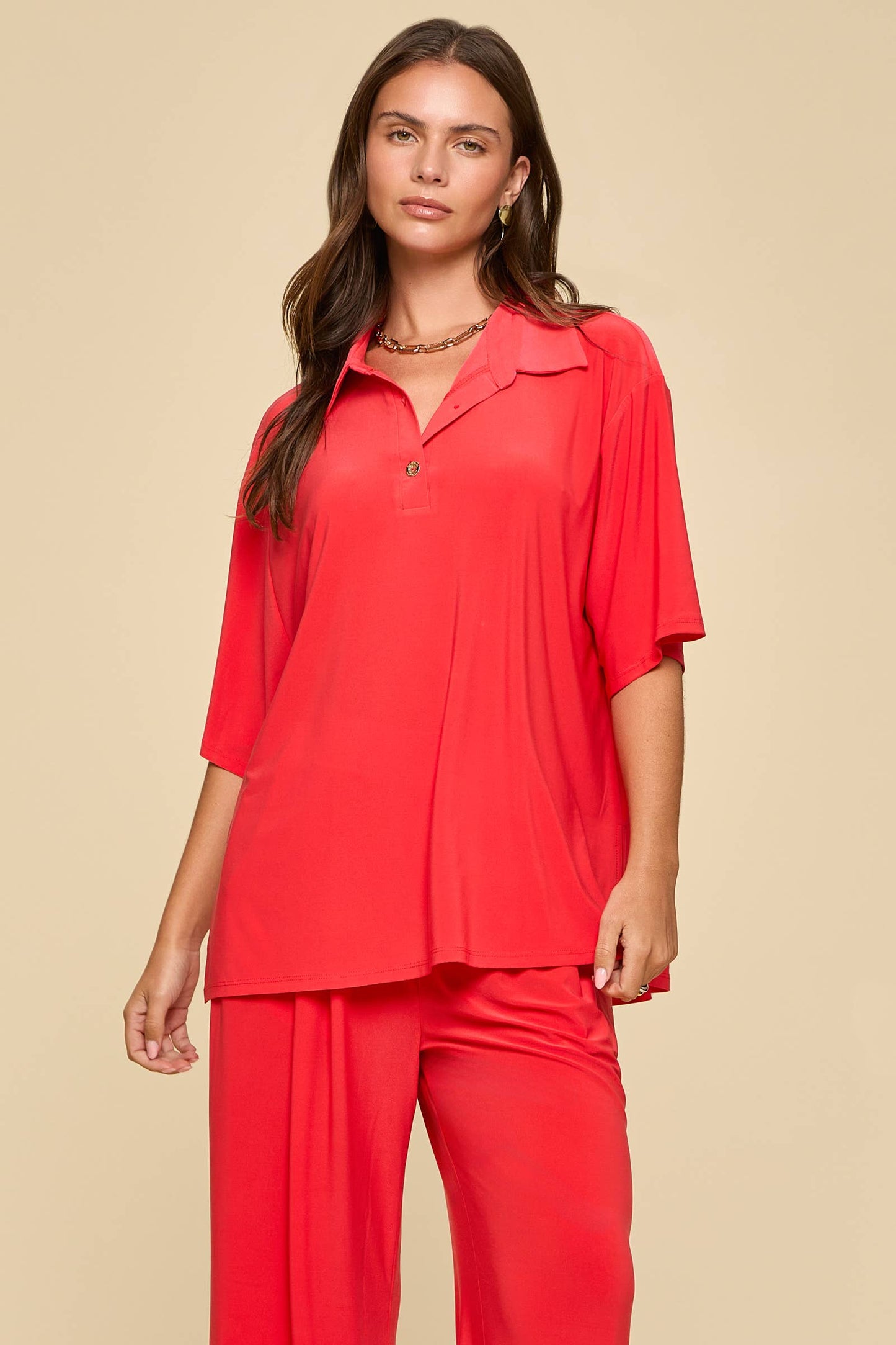 Dear Scarlett - 2-Piece Blouse + Relaxed Pants Resort Wear Set: BLACK / S