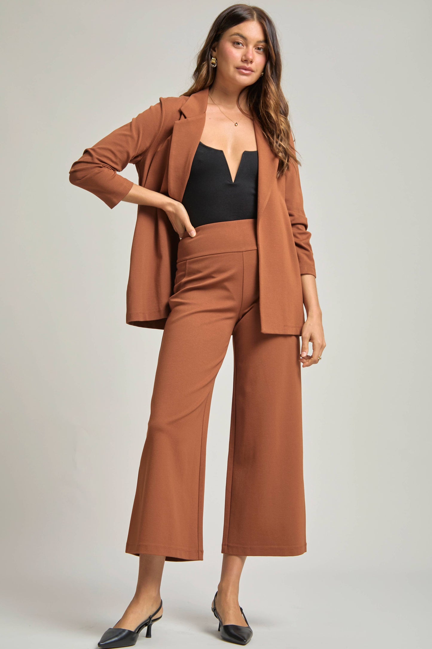 Dear Scarlett -  Magic 3/4 Sleeve Blazer: Black