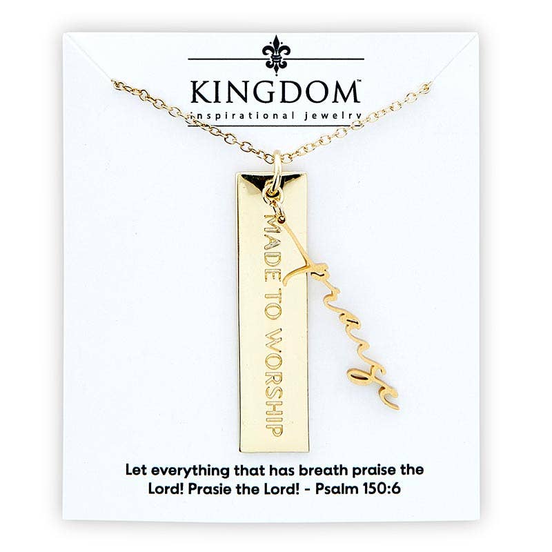 Faithworks by Creative Brands - Name Plate Necklace - Praise