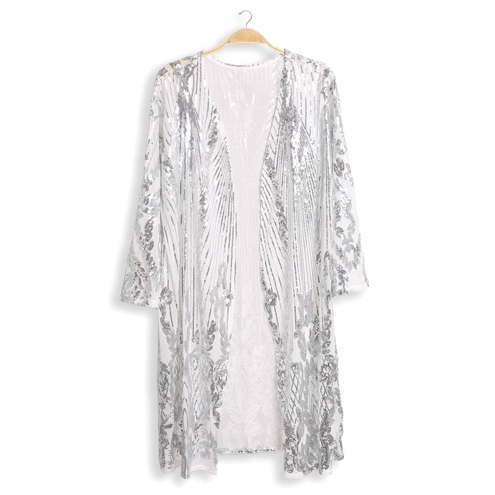 Sensibling Corp. - Sequin Cover Up Kimono Poncho: Rose Gold