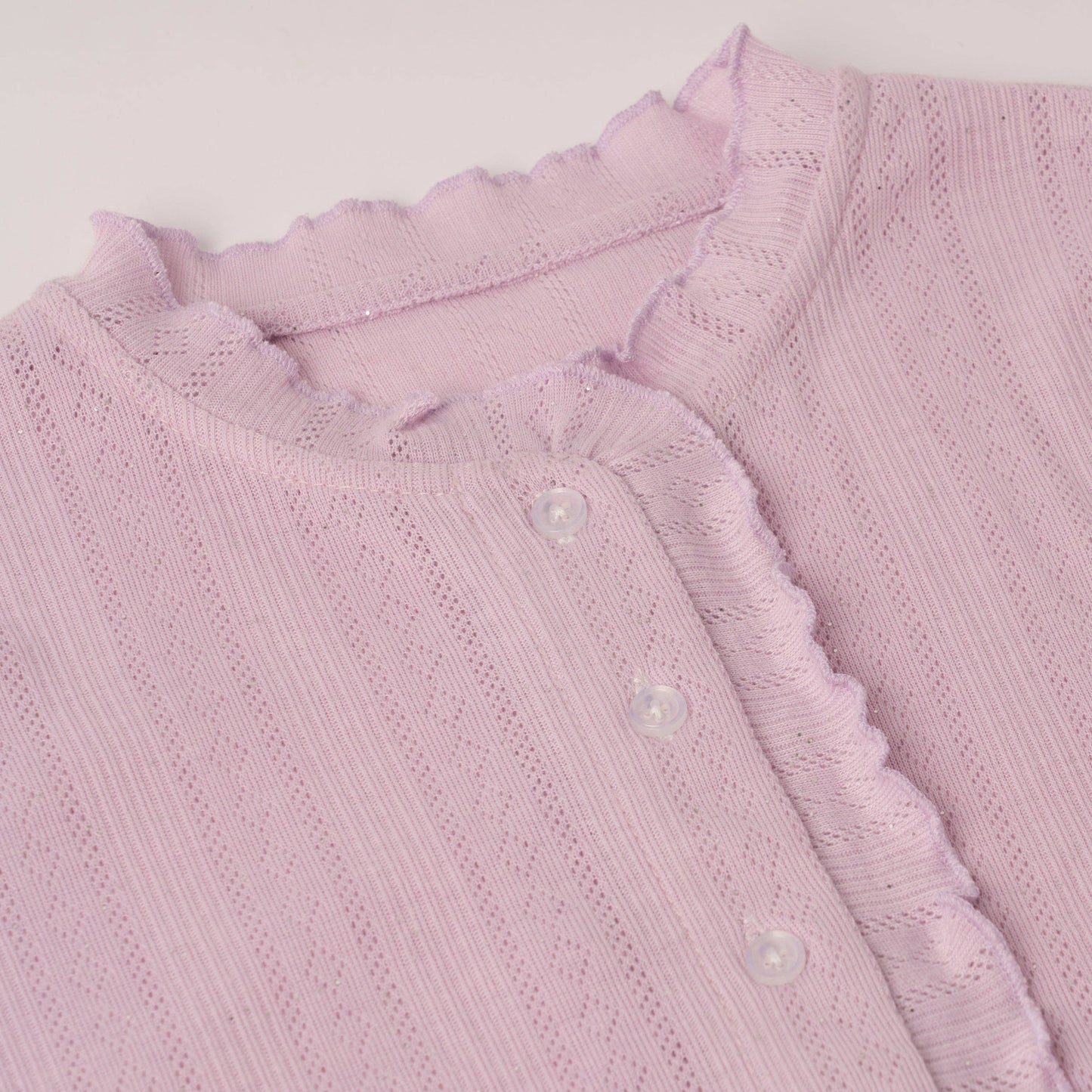 Kidpik - Lettuce Edge Pointelle Cardigan: Powder Blue Girl's size 7-16