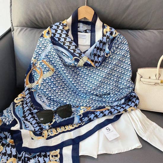 Winding River - Equestrian Blue Scarf – Stirrup Collection