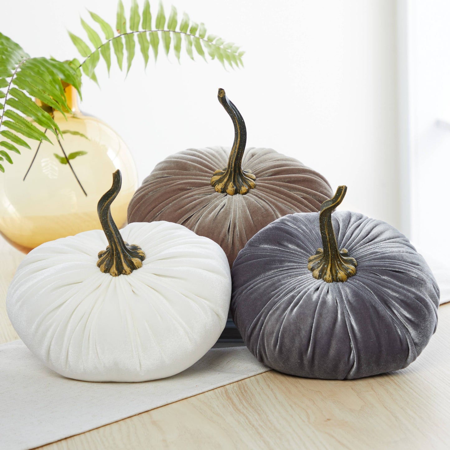 Your Heart's Content - Pumpkin Extra Large Velvet,  Fall Accent Decor, Centerpiece: Luxe Burnt Orange