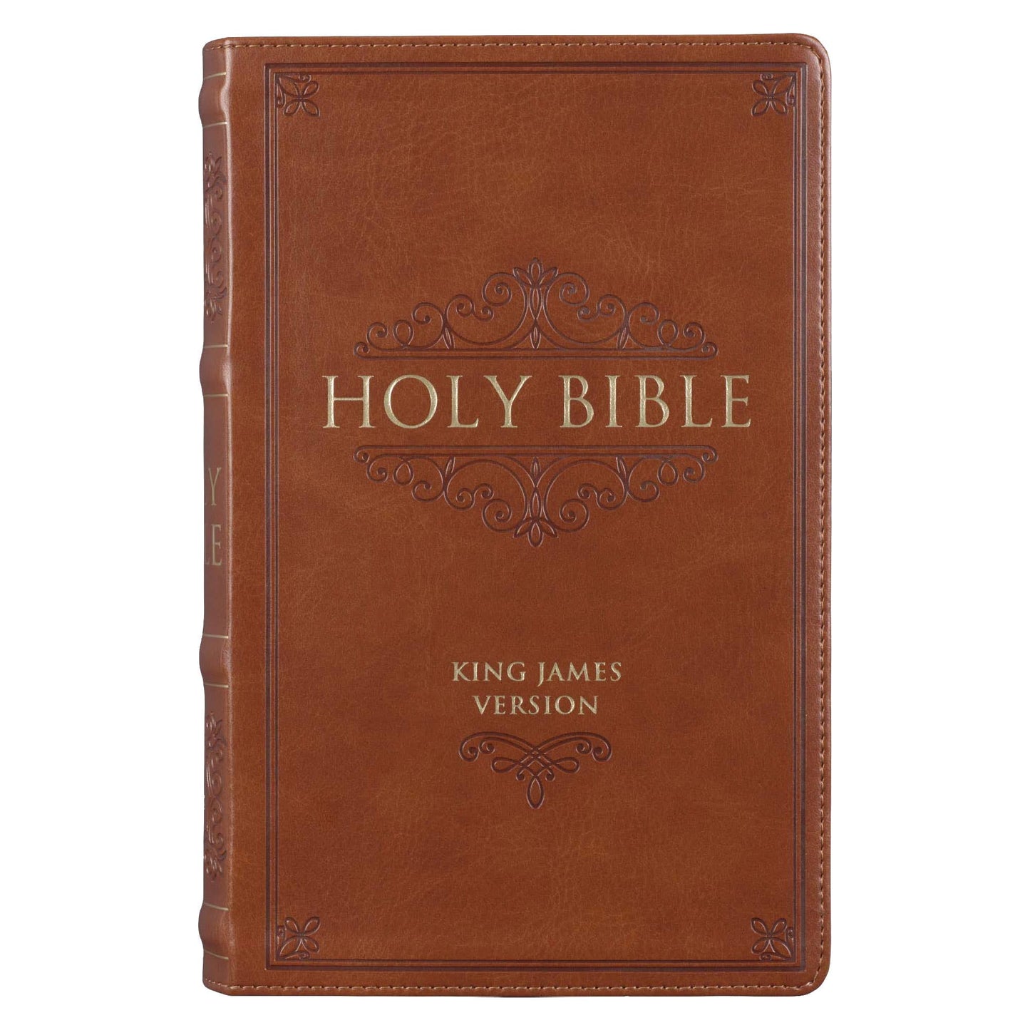 Christian Art Gifts - KJV Bible Giant Print Standard-size Faux Leather, Saddle Tan