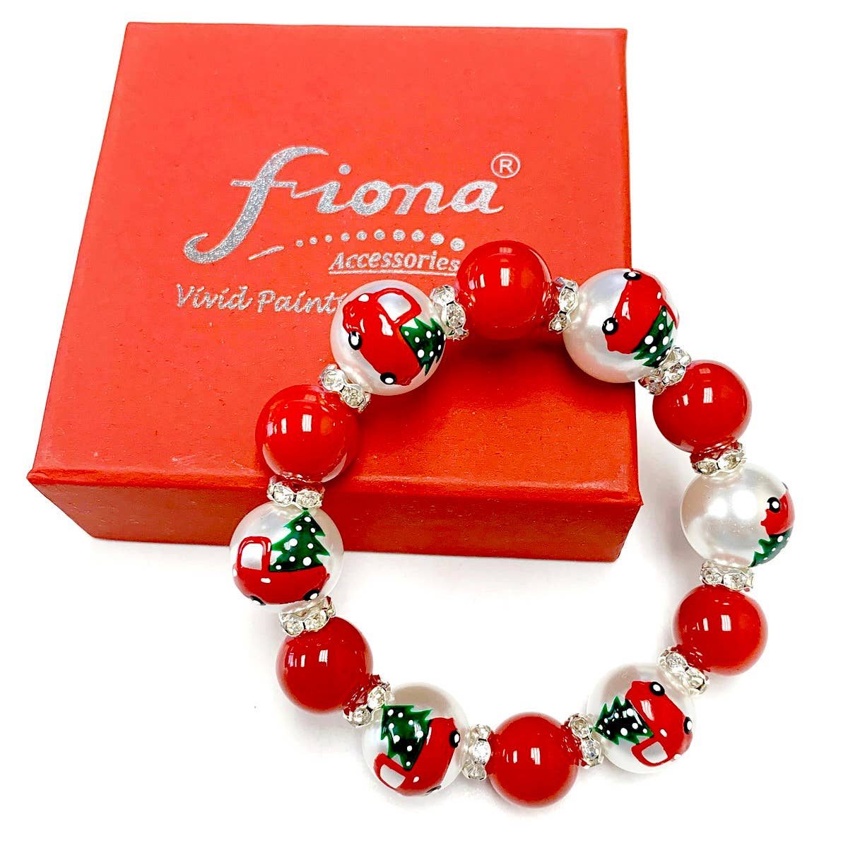 Fiona Accessories - Christmas Beaded Stretch Bracelet Holiday Gifts: Christmas Truck with Tree