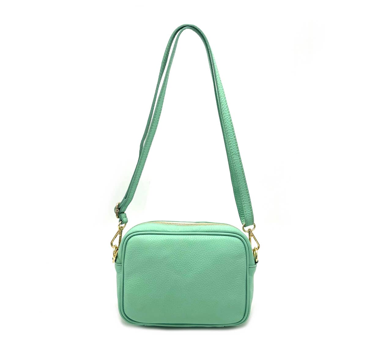 Suie Valentini srl - Genuine leather shoulder bag, made in Italy, art.112414: Blue Tiffany