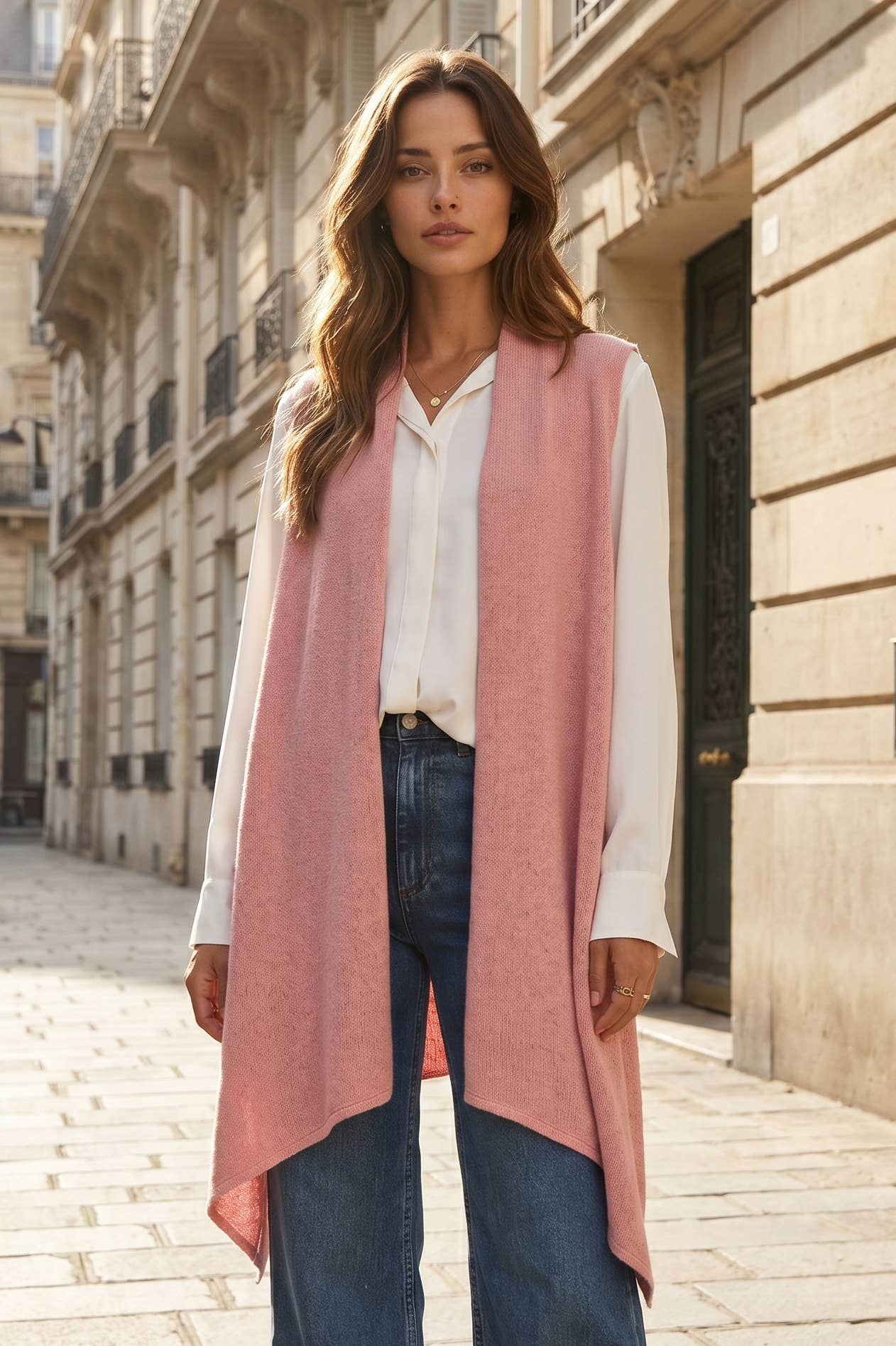 Dear Scarlett - Sleeveless Knit Vest: TOFFEE / L