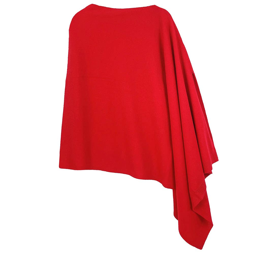 Sensibling Corp. - Solid Scarf Poncho: Red