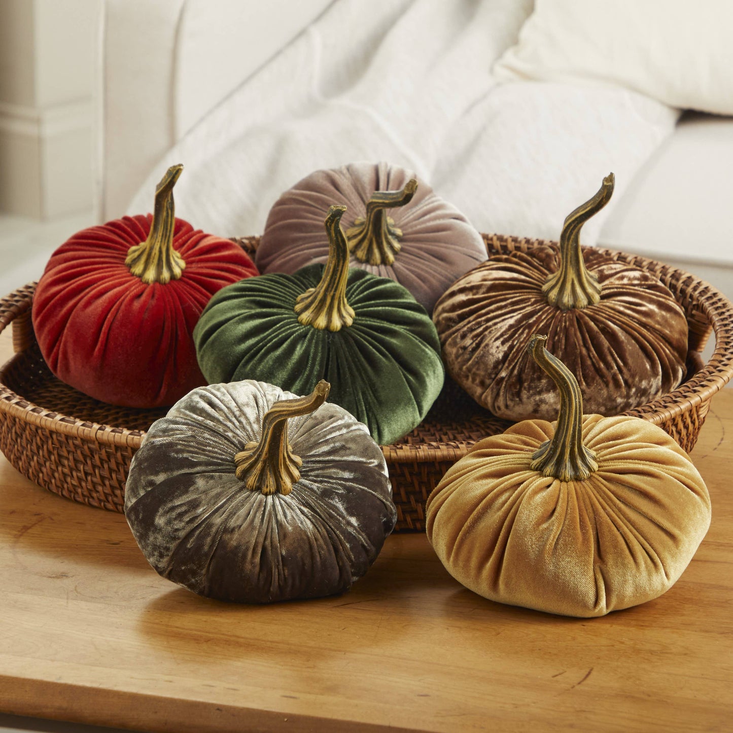 Your Heart's Content - Pumpkin Large Velvet, Fall Decor, Shelf Sitter, Tablescape: Luxe Medallion