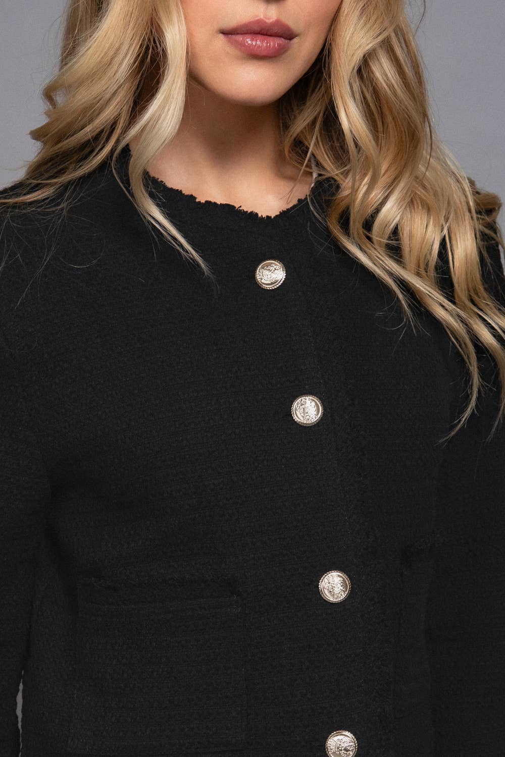 42POPS -  Button Down Tweed Jacket: RED