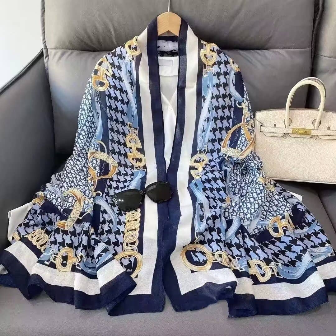 Winding River - Equestrian Blue Scarf – Stirrup Collection