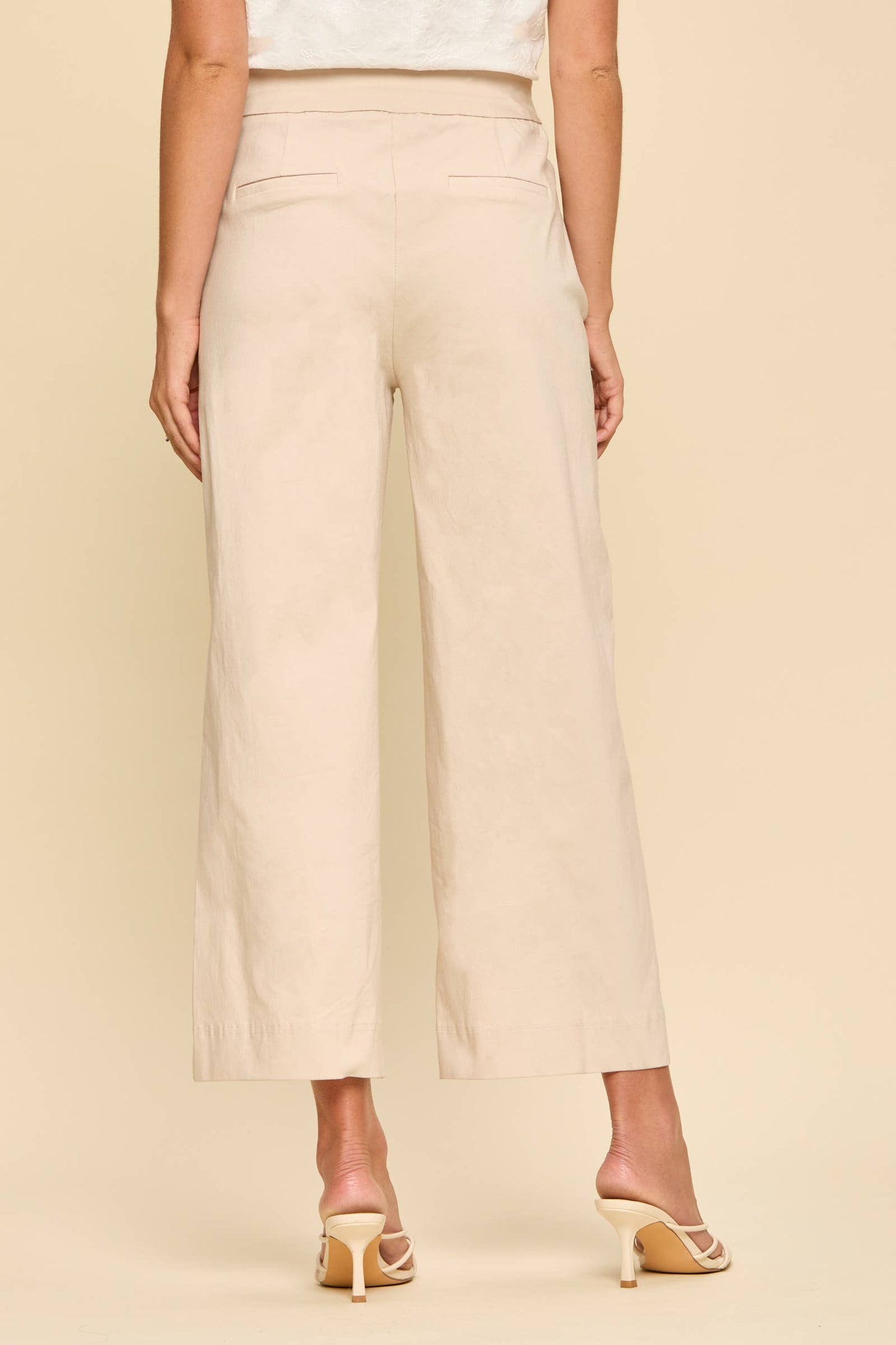 Dear Scarlett - Everyday Only Pair Wide Leg Pants: OFF WHITE