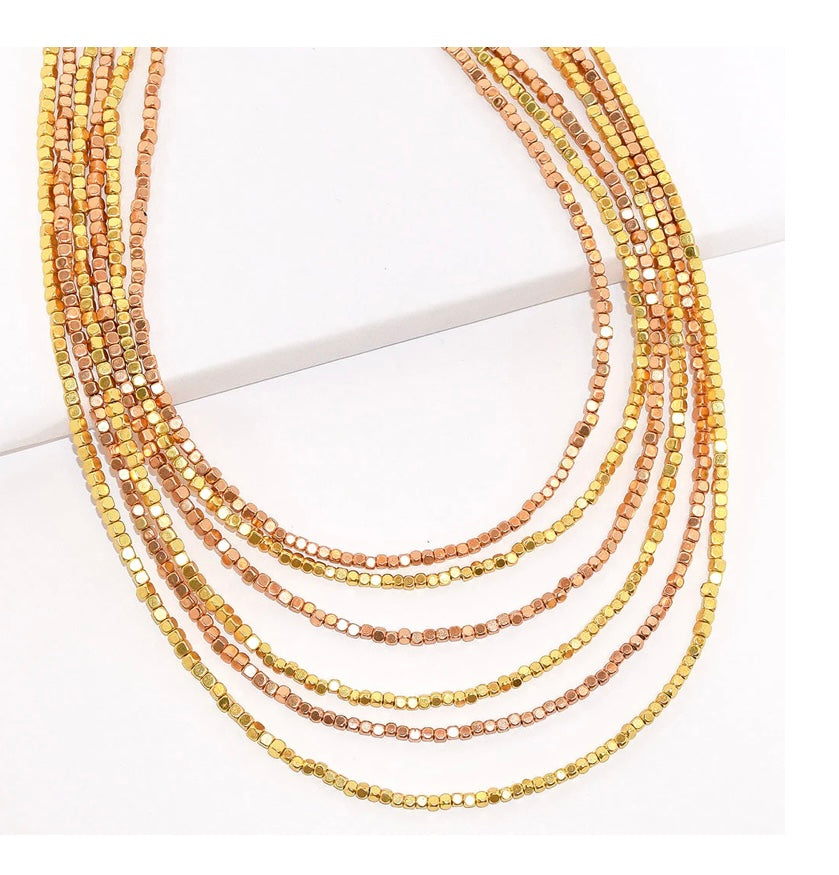 Karine Sultan Mixed Metal Beaded Necklace