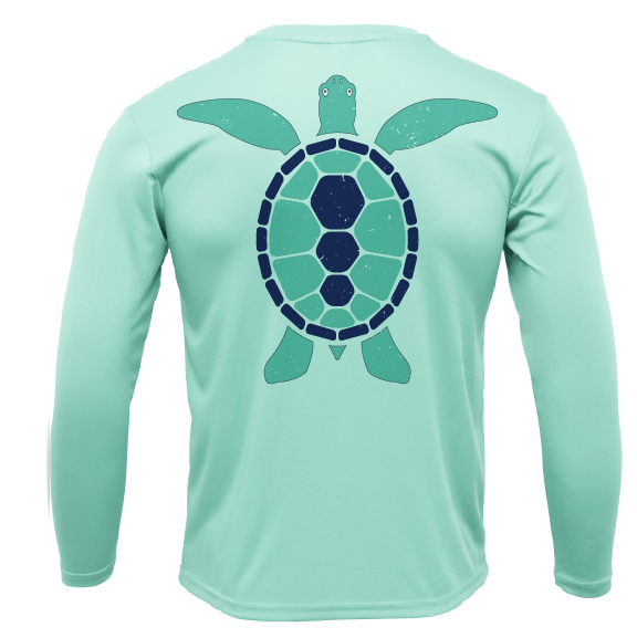 Key West, FL Turtle Boy's Long Sleeve UPF 50+ Dry-Fit Shirt