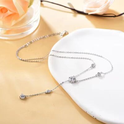 Moissanite 925 Sterling Silver Necklace 1.5 Carats